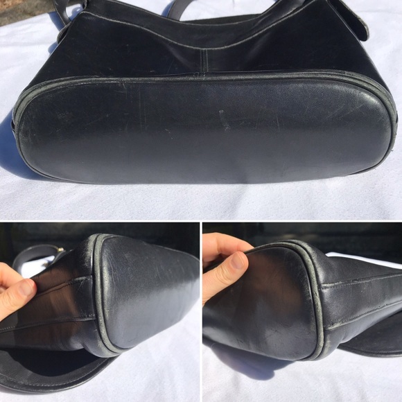 HUGE Vintage Coach Black Leather "Whitney" Bag - Picture 6 of 8
